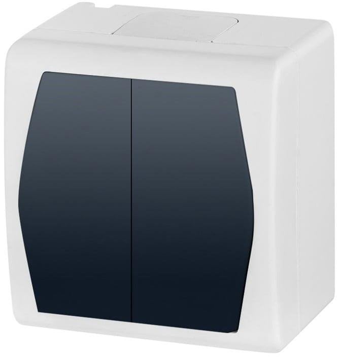 SWITCH HERMES2 2G WH/GREY IP44 1002-01