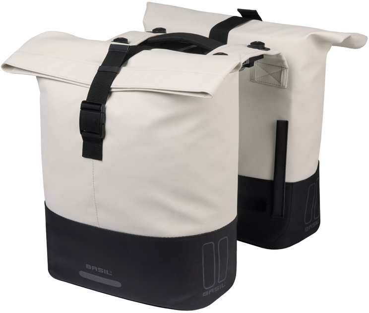 Basil Sakwa podwójna BASIL COVE DOUBLE PANNIER BAG 28-32L, MIK System (ready to go), off-white/black...