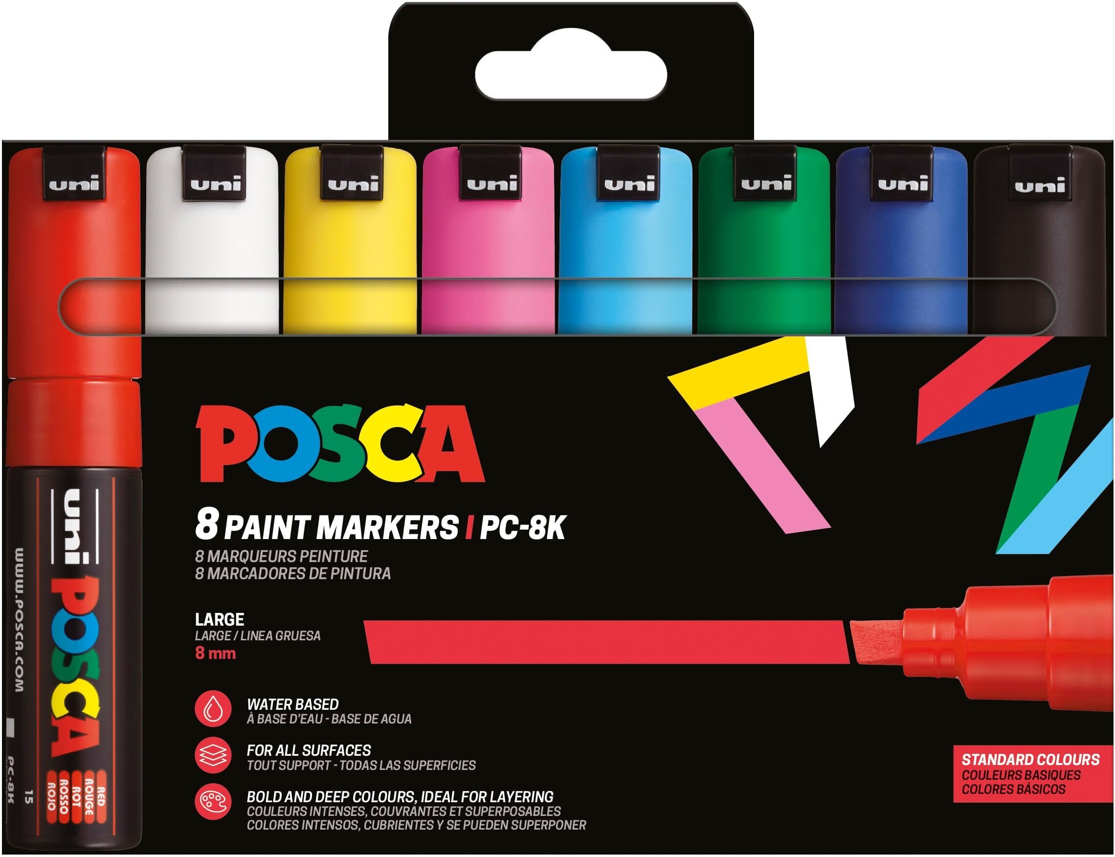 Posca POSCA PC-8K 8 sztuk Kolory podstawowe