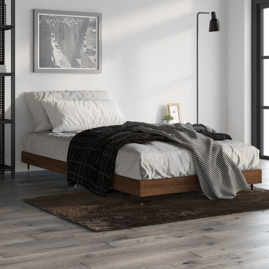 Фото - Ліжко VidaXL Rama łóżka, brązowy dąb, 90x190 cm, materiał drewnopochodny 