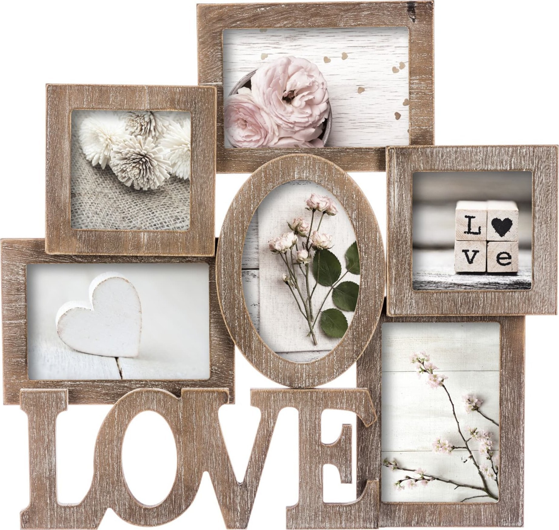 Ramka Atmosphera Ramka na zdjęcia LOVE z miejscem na 6 fotografii