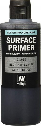Vallejo Gloss Black 200 ml. Podkład Akrylowy Surface Primer uniwersalny