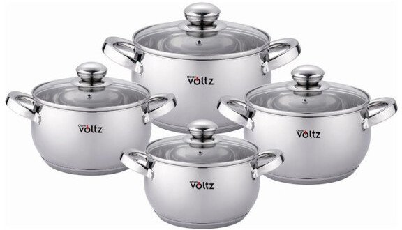 Cometic Zestaw garnków Voltz OV51210G8B 18/20/22/24cm./=2.7/3.7/5.1/6.5l. Stal nierdzewna 5V51210G8B (3800237049080)