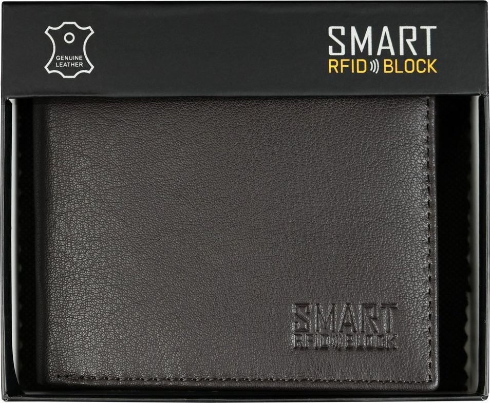 KORUMA Antykradzieżowy portfel młodzieżowy z ochroną RFID brąz SM-901GBR Uniwersalny