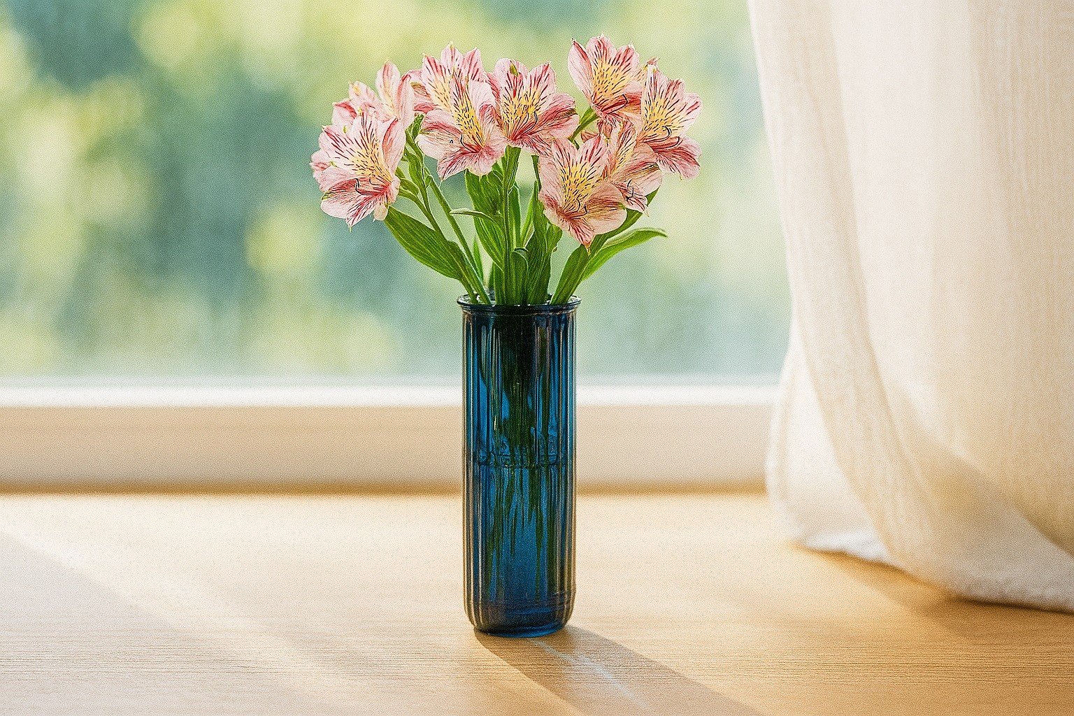 San Miguel Wazon szklany 28 cm Stripe granatowy