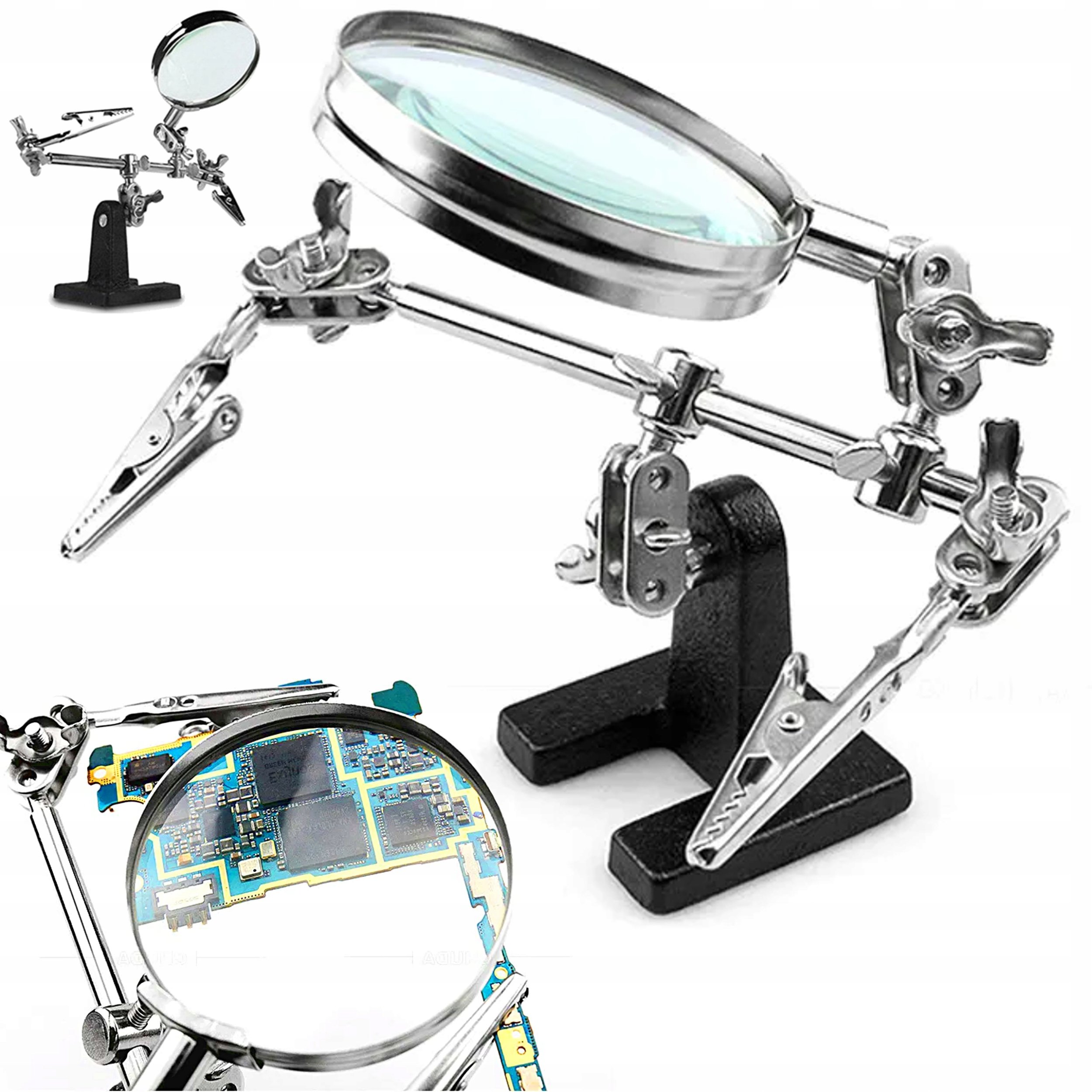 ZESTAW DO LUTOWANIA TRZECIA RĘKA UCHWYT LUPA UCHWYT DO NAPRAWY BIŻUTERII