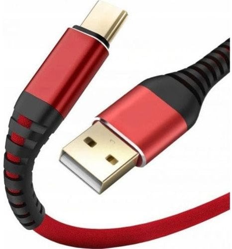 Kabel USB Quick USB-A - USB-C 1.5 m Czerwony (4752168141281)
