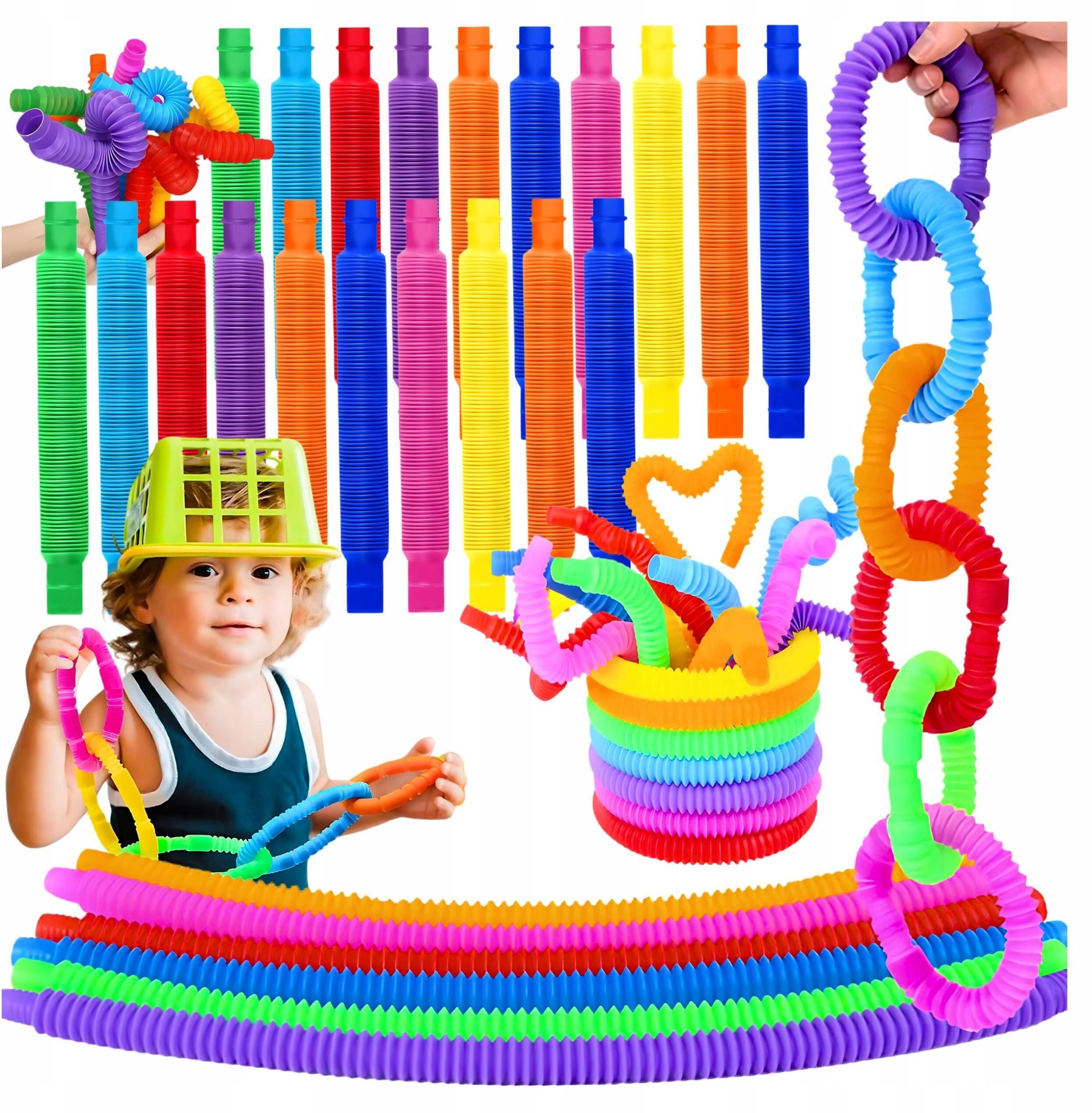 Bkids Rurki tuby sensoryczne 20 szt zestaw rury edukacyjne pop XXL dla dzieci