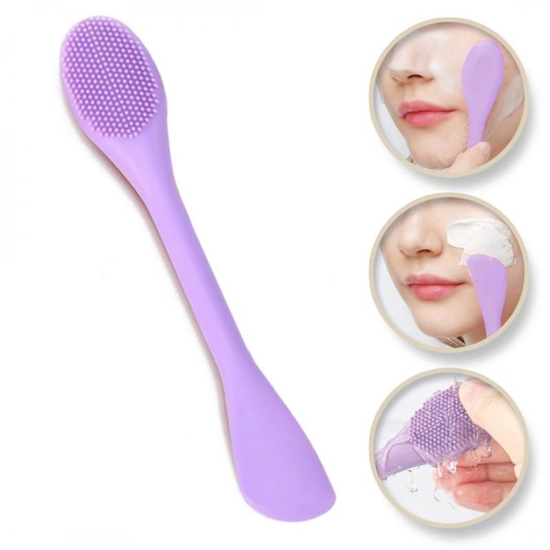 Silikonowa szczoteczka do pielęgnacji twarzy z aplikatorem 17,2 x 2,9 cm AK15FIO