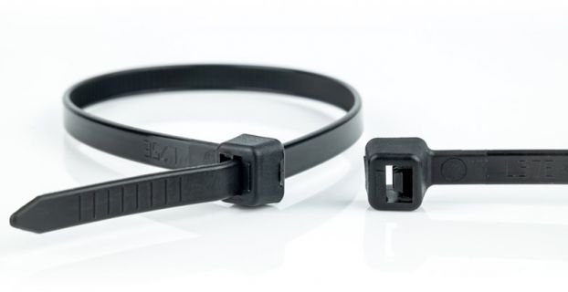 JetWorld WKK Złączki kablowe z plastiku czarny UV-stabilizowane 200x3,6mm 100 szt.