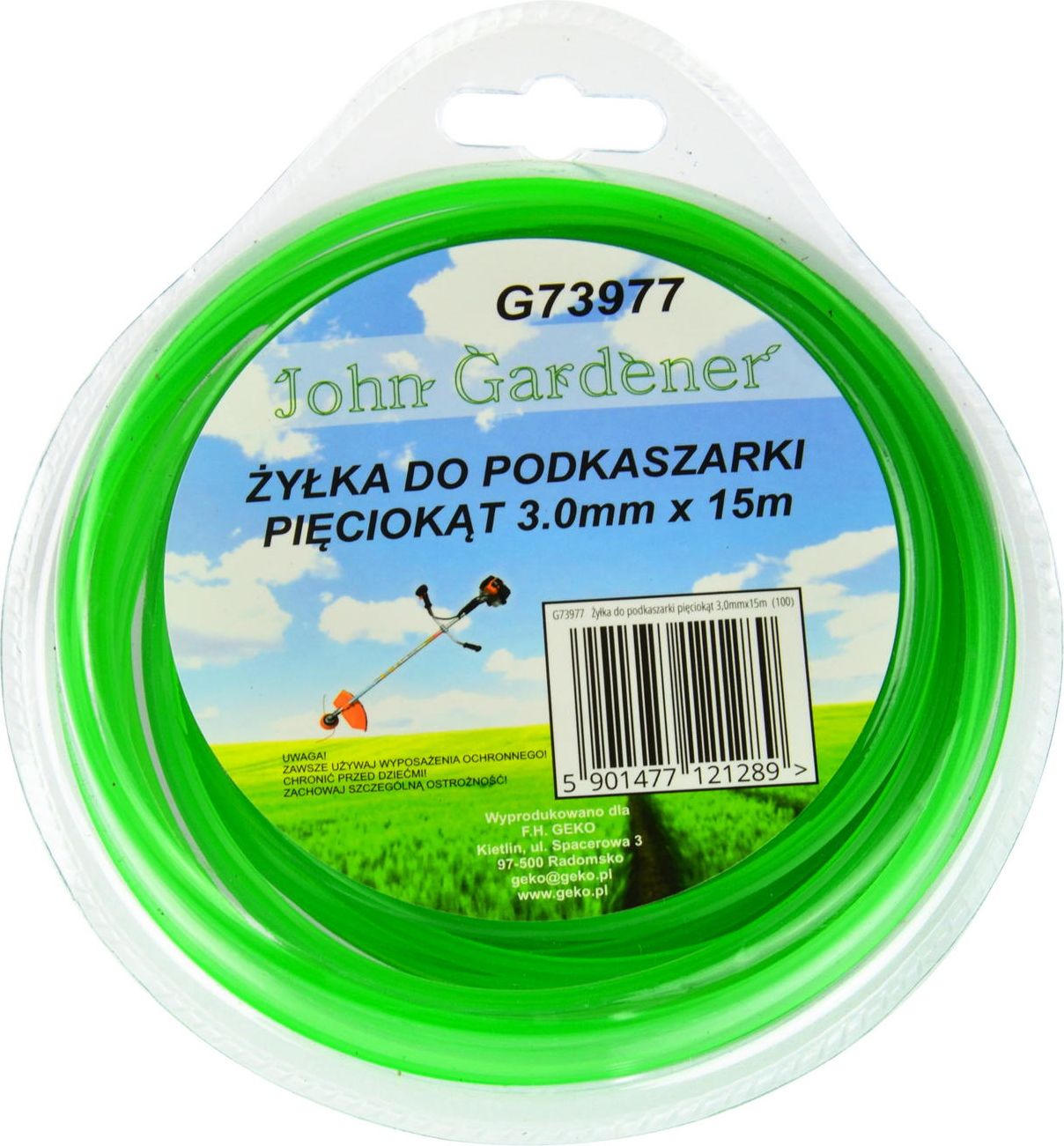 Geko Żyłka do podkaszarki pięciokąt 3,0mmx15m(80)