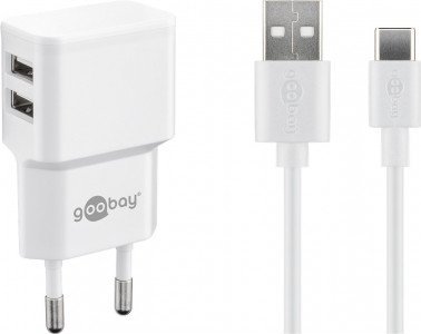 Ładowarka Goobay Zestaw do ładowania z dwoma USB-C 2,4 A