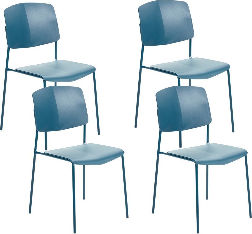 Zdjęcia - Krzesło Beliani Zestaw 4 krzeseł do jadalni niebieski ASTORIA Lumarko! 