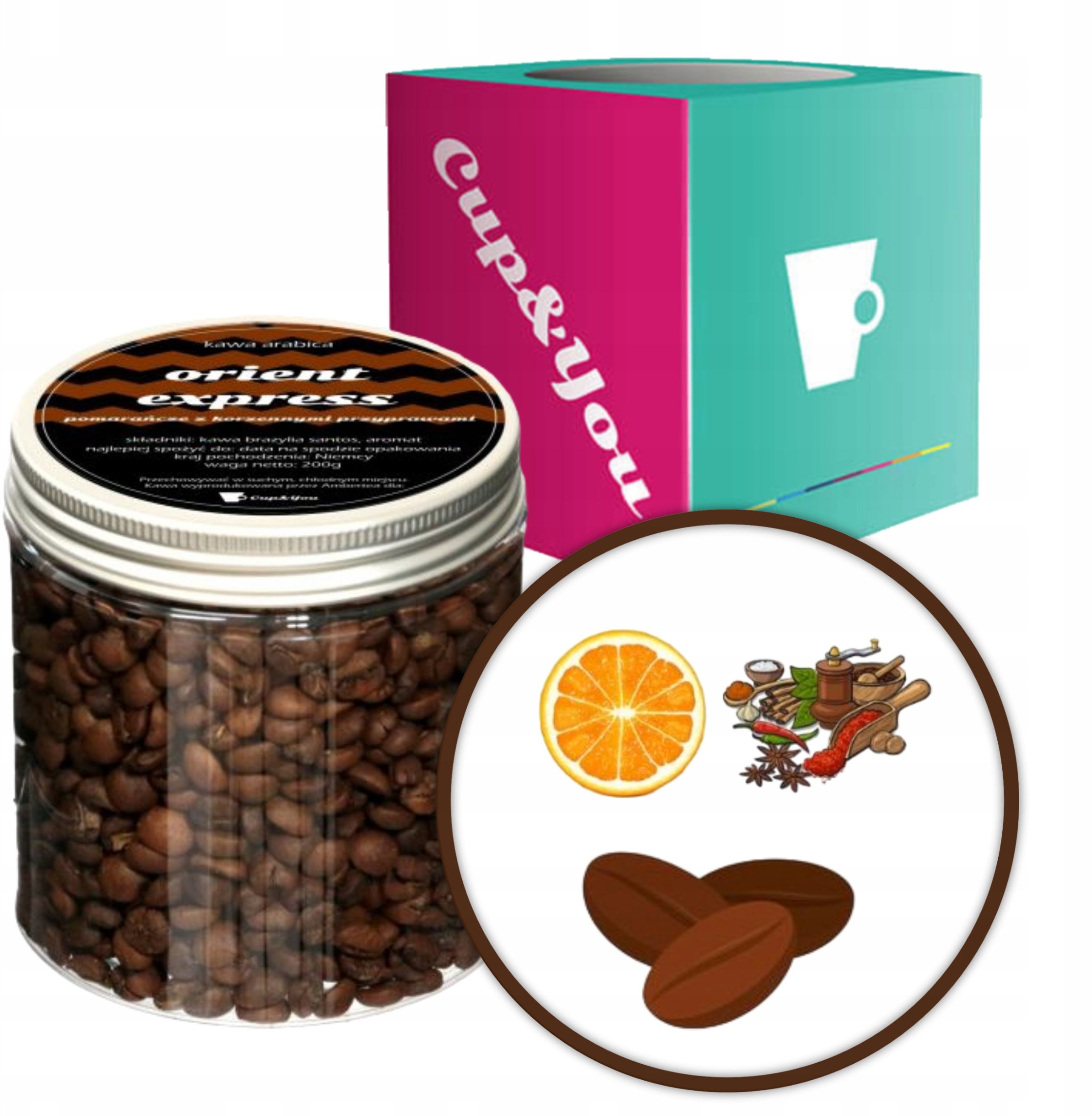 Kawa ziarnista Cup&You Kawa aromatyzowana smakowa ORIENT EXPRESS ziarnista ARABICA 200g