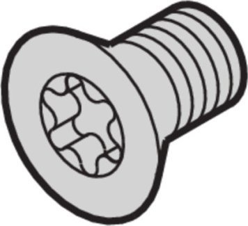 SCHROFF Śruba z łbem stożkowym, Torx M5x12 mm, stal, 4 szt.