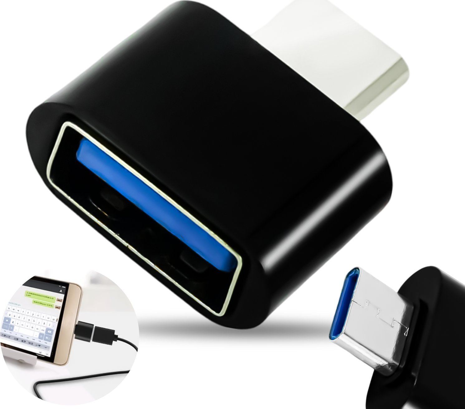 Adapter USB Heckermann USB-C - MiniUSB Czarny