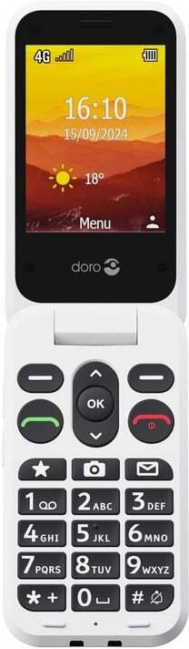 Komórkowy Doro Leva L30 4G telefon z dużymi przyciskami, czerwono-biały (380591)