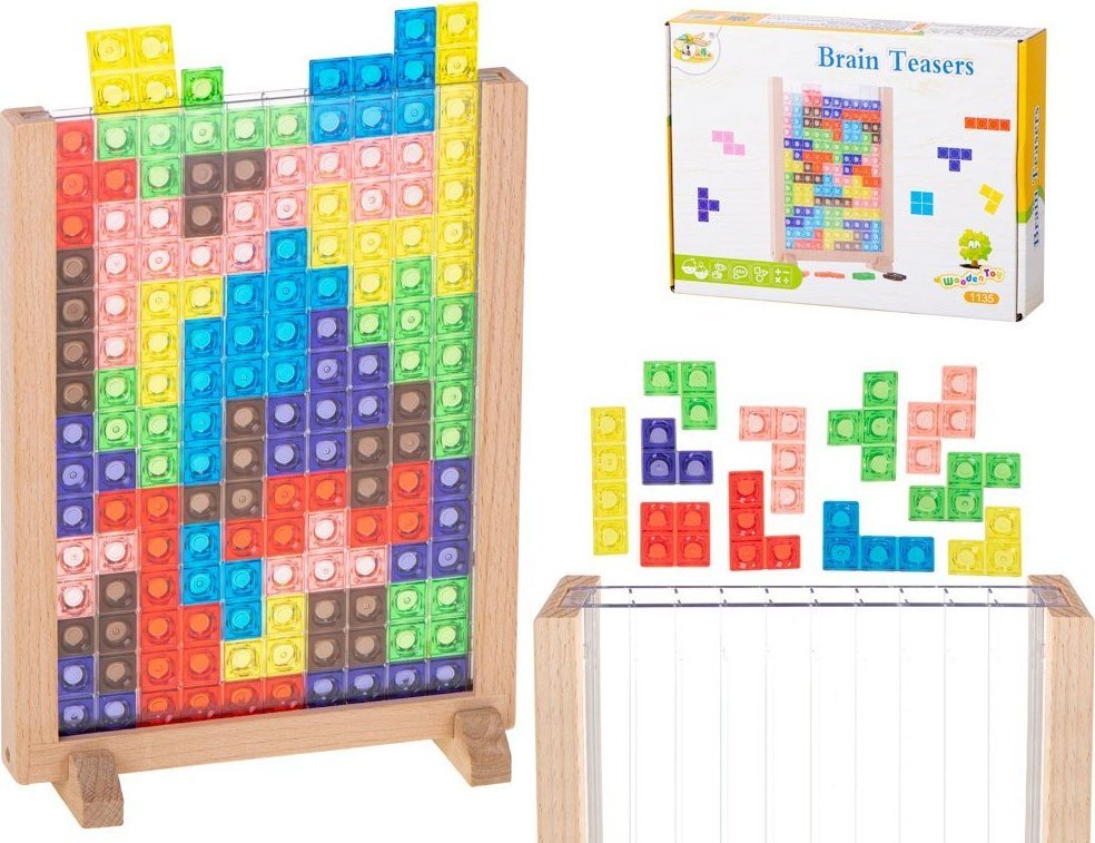 Kontext Gra logiczna układanka tetris stojący drewniany