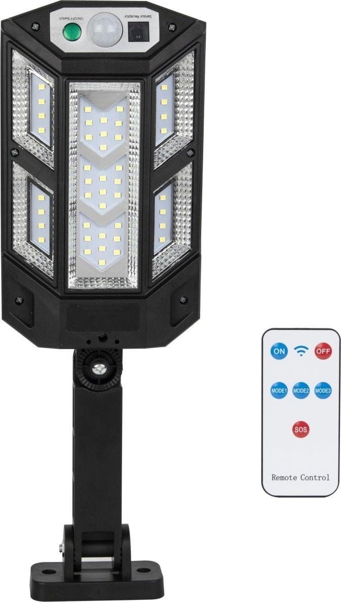 Saska Garden LAMPA ULICZNA LATARNIA SOLARNA 43LED + PILOT CZUJNIK RUCHU I ZMIERZCHU