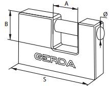 Gerda Kłódka żeliwna trzpieniowa 60mm (GROKZT0006000.0613OP)