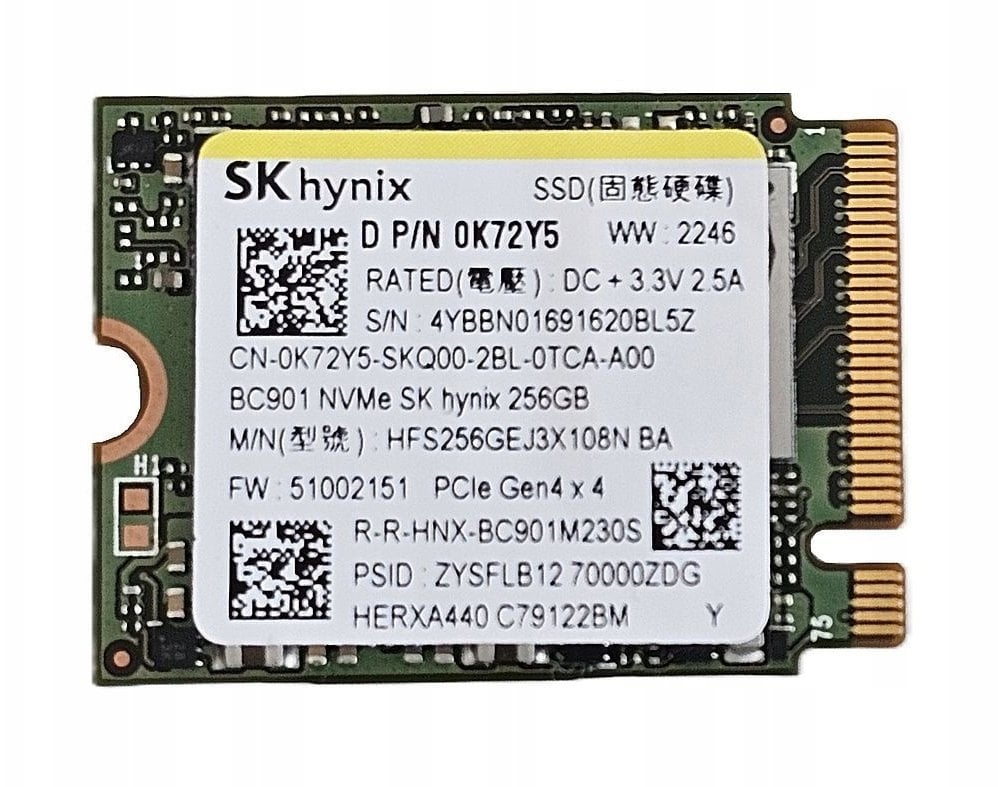 Dysk SSD Hynix 256GB M.2 2242 PCIe 4.0 NVMe