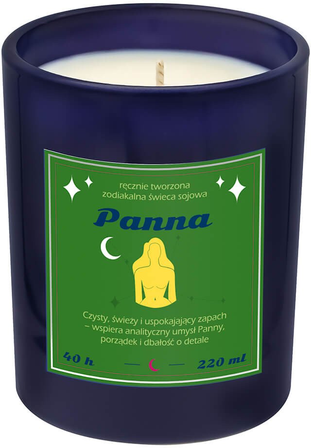 Cup&You Świeca zodiakalna zapachowa PANNA - bezpieczna, ręcznie robiona w szklanym słoiczku na prezent upominek dla osoby ze znakiem zodiaku PANNY