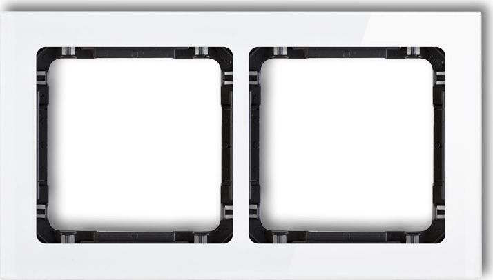 Karlik Ramka Deco podwójna biały efekt szkła spód: czarny (0-12-DRS-2)