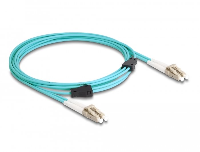 DeLOCK Kabel światłowodowy z metalowym wzmocnieniem LC Duplex na LC Duplex wielomodowy OM3, 3 m