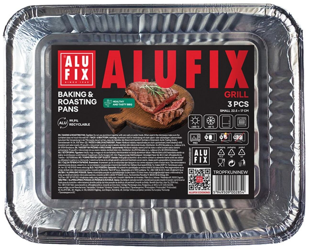 Alufix Formy do pieczenia i smażenia Fix-Grill, aluminiowe, małe, 3 szt. (BS-AX-002854)