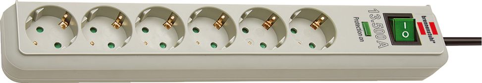 Listwa zasilająca Brennenstuhl Eco-Line przeciwprzepięciowa 6 gniazd 1.5 m szara (1159750015)
