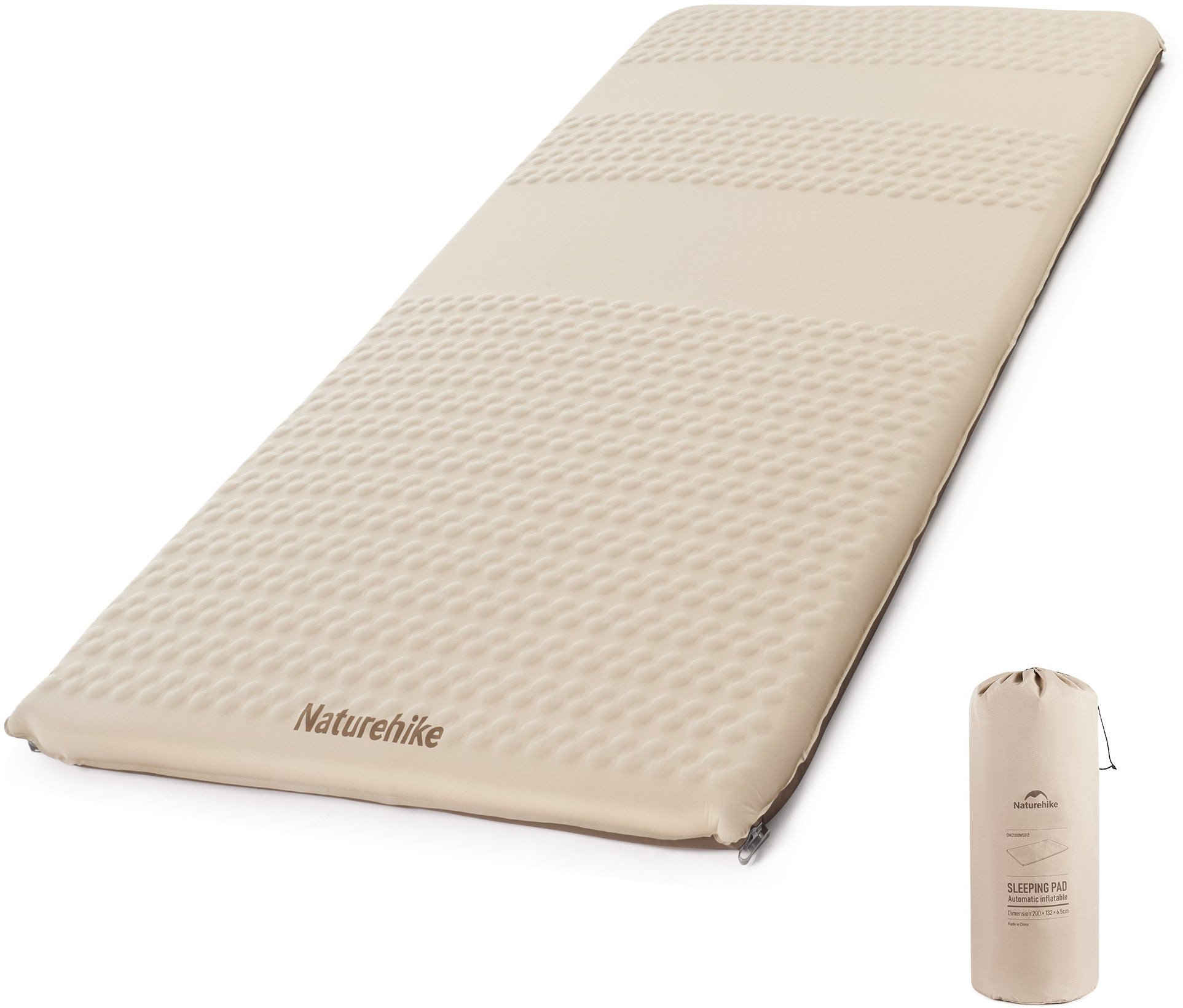 Naturehike Mata samopompująca featherbone single large wide 6,5cm brązowy
