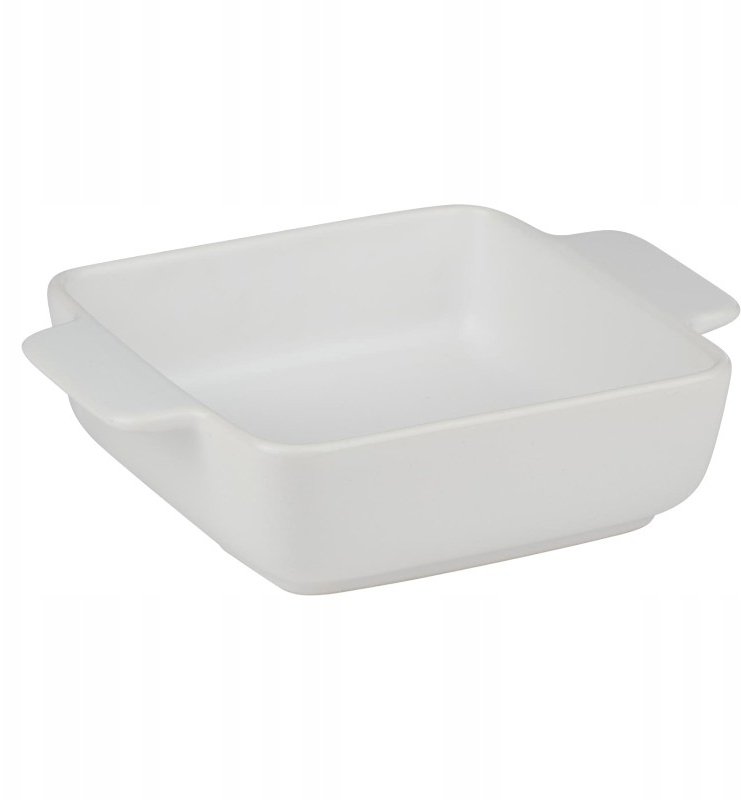 Alpina - Ceramiczne naczynie żaroodporne do zapiekania kwadratowe 21x15,8x5,8 cm (biały)