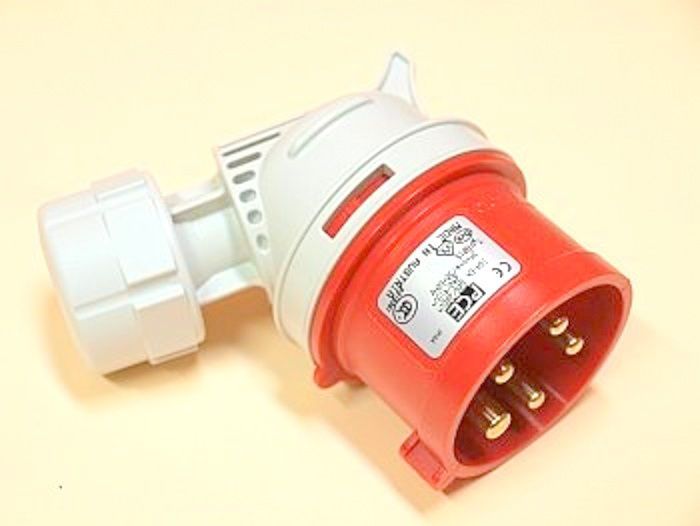 PCE Wtyczka przenośna kątowa 16A 5P 400V czerwona IP44 TWIST (8015-6)