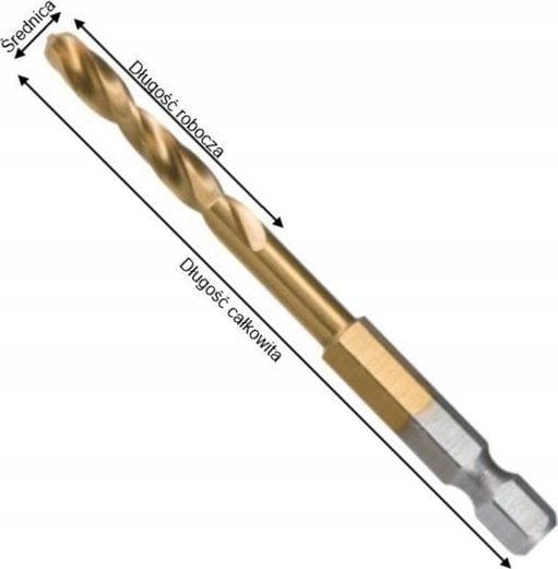 Wiertło Makita MAKITA WIERTŁO DO METALU HSS-TIN 1/4" HEX 3,0x64mm