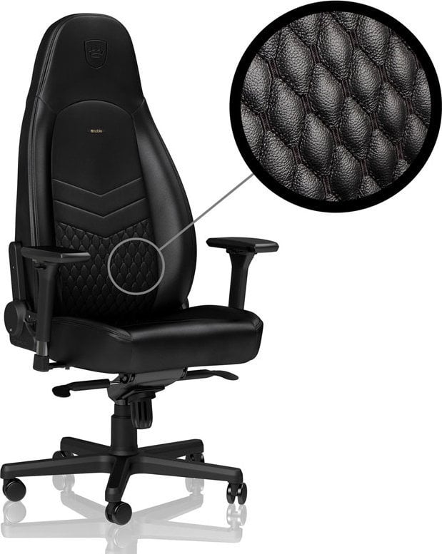 Fotel Noblechairs ICON z prawdziwej skóry - czarny (GAGC-090)