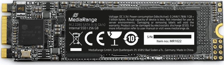 Dysk SSD MediaRange 256GB M.2 2280 SATA III (MR1022)