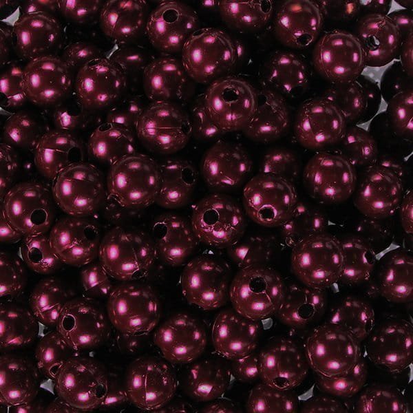 kufer-pasmanteria.pl Koraliki perłowe 6mm (50szt) Ciemne Bordo