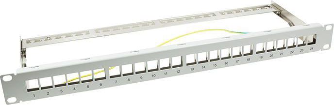LogiLink Patch panel 19" 1U 24x slot keystone ekranowany Szary (NK4041)