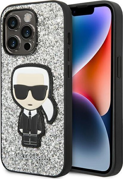 Фото - Чохол Karl Lagerfeld Etui  do iPhone 14 Pro 6,1" hardcase srebrny/silver Glitter Flakes Ikonik 