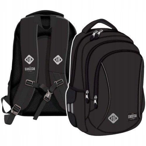 St. Majewski PLECAK 29X45X13 1ZAM 4KIESZ STRIGHT BLACK VINTAG