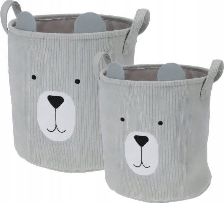 Home Styling Collection Kosze na zabawki CUTIE z uszkami, sztruksowe, 2 sztuki