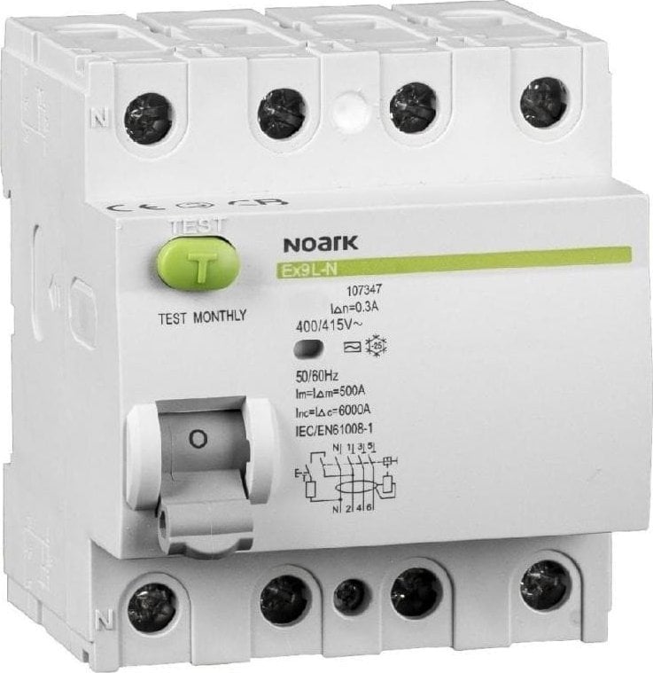 Noark Wyłącznik różnicowoprądowy Noark 108336 6kA 4-BIEG. 40A 100mA TYP AC