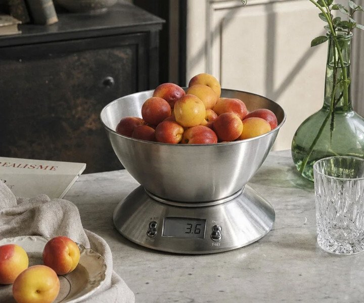 Waga kuchenna Omega PLATINET STEEL KITCHEN SCALE WITH BOWL WAGA KUCHENNA STALOWA Z MISKĄ 1,8 L / 5 K...