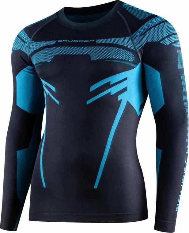 Brubeck LS15700 Bluza męska DRY grafitowy/niebieski XL