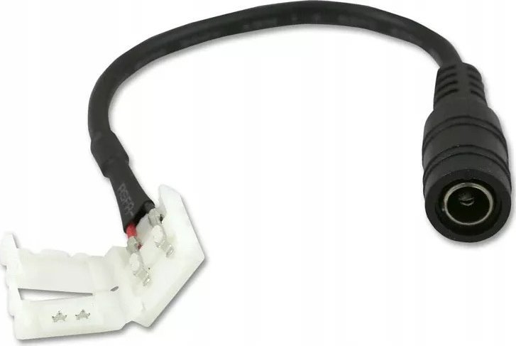 Master LED Złączka do taśmy LED 8mm zatrzaskowa z kablem 15cm DC 2,1/5,5mm Złączka do taśmy LED 8mm ...