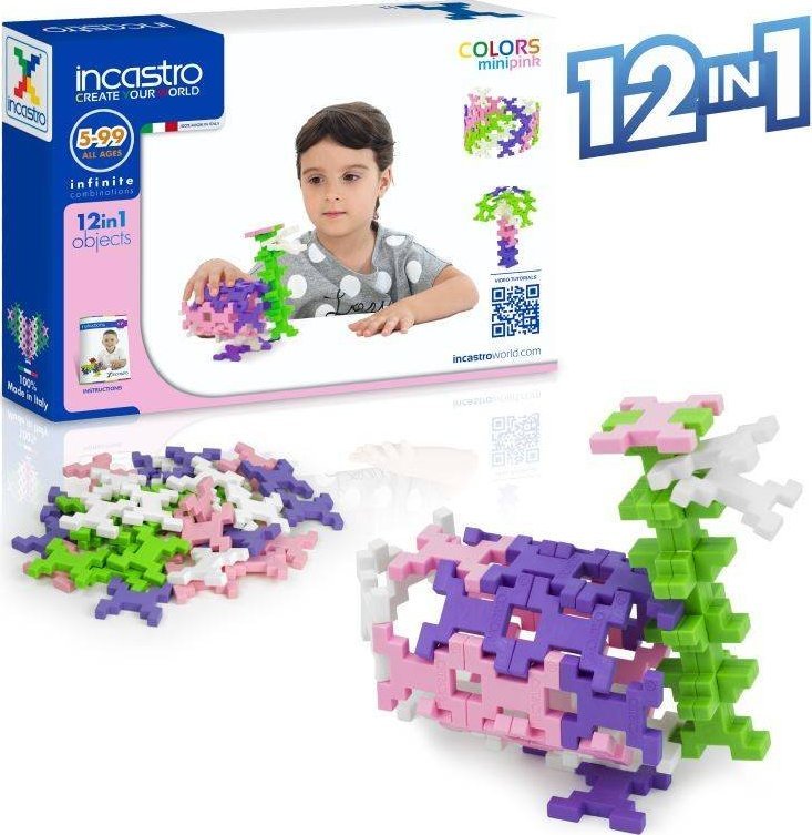 Klocki Incastro Colors Mini Pink 40 el.