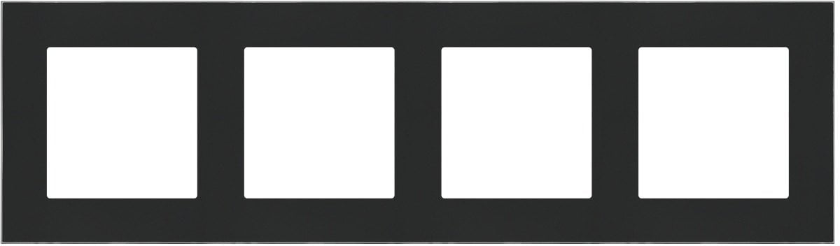 Ramka poczwórna Kontakt-Simon 55 TRD4.163/149 DUO czarna/chrom