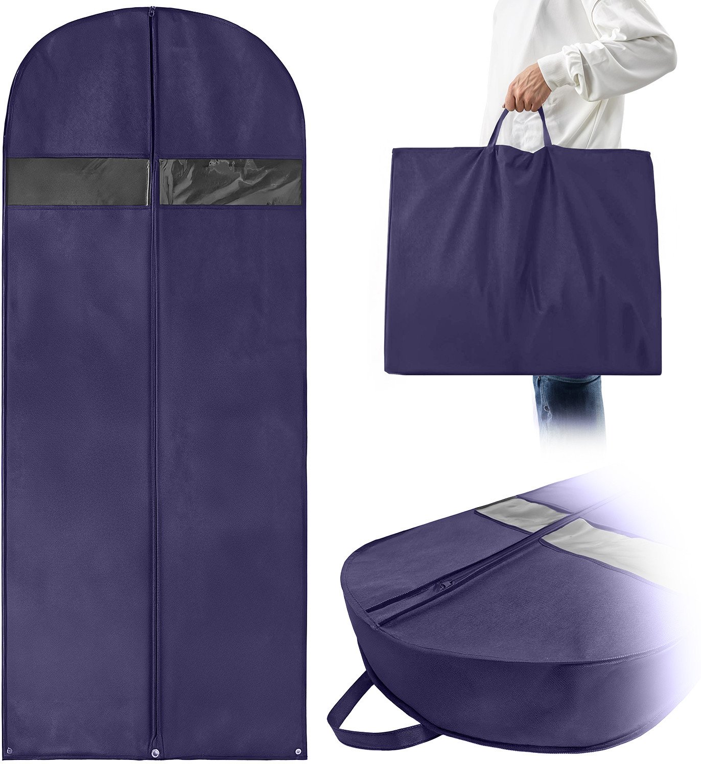 Severno Pokrowiec na ubrania, odzież Baggi Long 150x60x15 cm 1 szt. granatowy