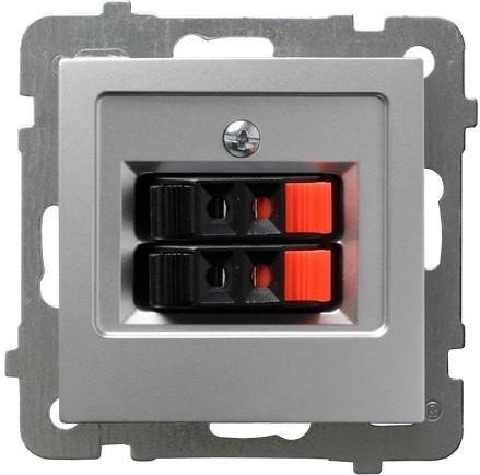 Ospel AS Gniazdo głośnikowe podwójne srebrne (GG-2G/m/18)