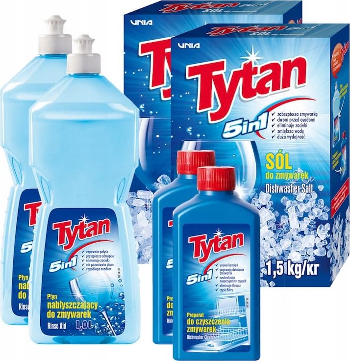 Tytan 2xSól do zmywarek, 2xCzyścik, 2xNabłyszczacz